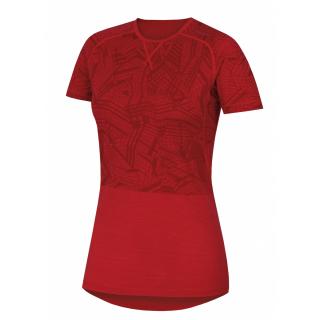 Dámske termo tričko s krátkym rukávom Merino NEW červené (Termo tričko Merino)