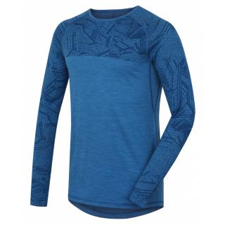 Pánske termo tričko s dlhým rukávom Merino modré NEW (Termo tričko Merino)