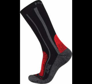 Ponožky ALPINE HUSKY čierno-červená (Ponožky ALPINE čierno-červená)