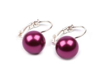 Náušnice perla red-violet  st641 bižutéria (Náušnice perla red-violet  st641 bižutéria)