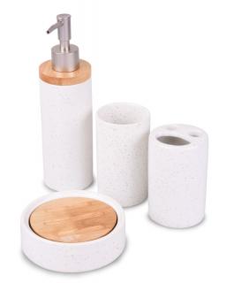 GoEco® keramická súprava s bambusom do kúpeľne 4 dielna