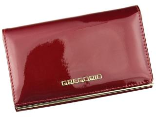 Gregorio lakovaná dámská kožená peněženka v dárkové krabičce - červená