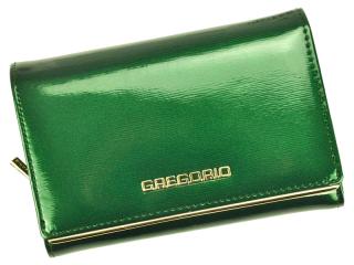 Gregorio lakovaná dámská kožená peněženka v dárkové krabičce - zelená