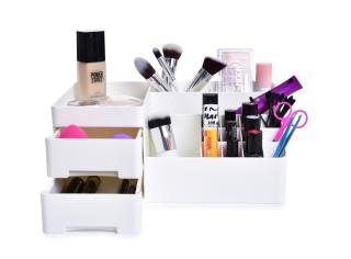 Kozmetický organizér BEAUTY WHITE z odolného plastu