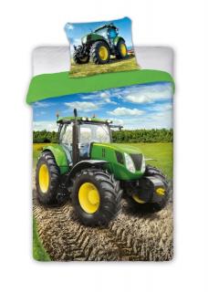 Obliečky Traktor zelený 140/200, 70/90 cm