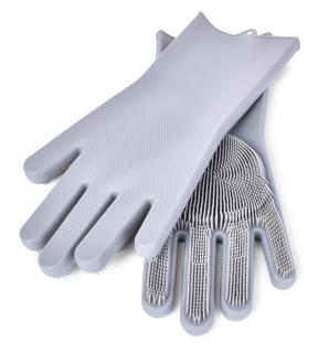 SILIKÓNOVÉ rukavice na umývanie povrchov šedá 2 ks