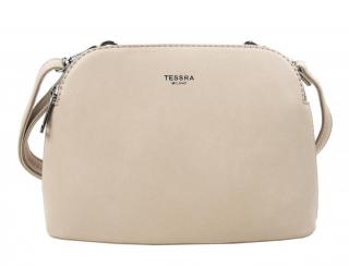 TESSRA 4845-TS menšia crossbody dámska kabelka s dvoma sekciami - Svetlá krémová