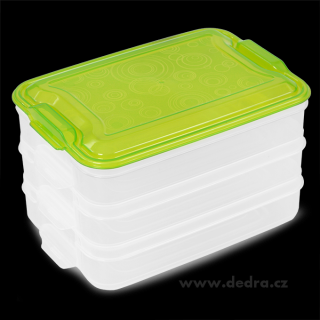 Trojobal 3x 800 ml, box na potraviny - zelený