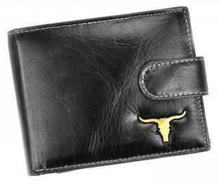 Čierna pánska kožená peňaženka RFID v krabičke BUFFALO WILD