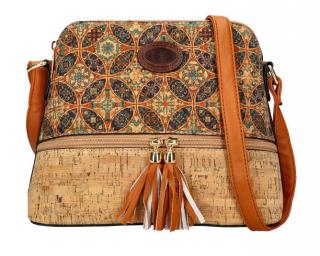 Crossbody dámska kabelka v korkovom dizajne T8297 typ 9