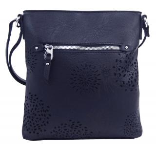 Crossbody dámska kabelka v kvetovanom dizajne tmavo modrá 5432-BB