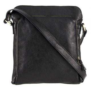 Kožená kvalitná pánska crossbody taška NICO 24x27x8 cm čierna