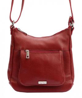 MiaMore Kožená crossbody dámska kabelka tmavo červená