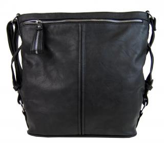 Moderná veľká crossbody kabelka 74-MH čierna