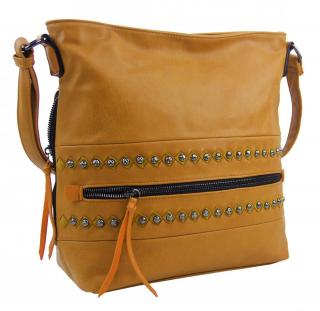 Okrovo žltá stredne veľká crossbody dámska kabelka XH5046