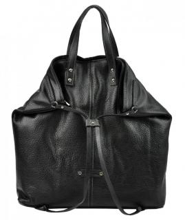 Pierre Cardin Kožená veľká dámska kabelka do ruky / ruksak čierna
