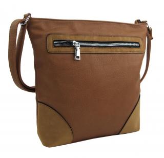 Stredne veľká hnedo-béžová crossbody dámska kabelka NH8123