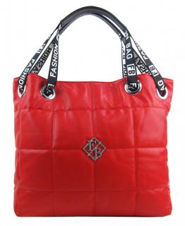 Veľká dámska kabelka cez rameno v prešívanom dizajne červená