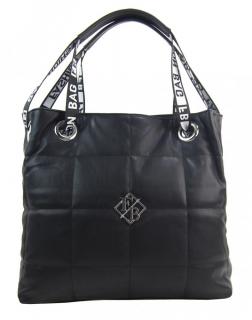Veľká dámska kabelka cez rameno v prešívanom dizajne čierna
