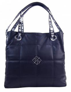 Veľká dámska kabelka cez rameno v prešívanom dizajne tmavo modrá