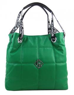 Veľká dámska kabelka cez rameno v prešívanom dizajne zelená