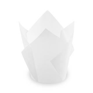 Cukrárenské košíčky TULIP biele Ø 5 x 8,5 cm (16 x 16 cm) [100 ks]