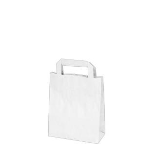 Papierové tašky 18+8 x 22 cm biele [50 ks]