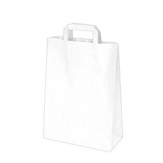 Papierové tašky 26+12 x 35 cm biele [50 ks]