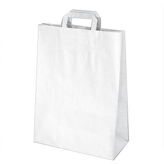 Papierové tašky 32+12 x 41 cm biele [50 ks]