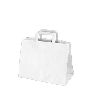 Papierové tašky 32+22 x 28 cm biele [50 ks]