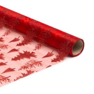 Vianočný behúň na stôl - červený - 180 x 28 cm