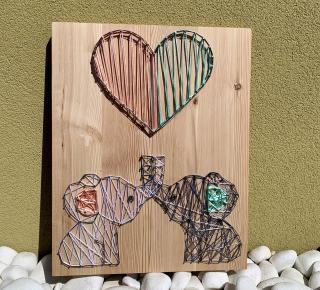 String art - slony láska