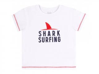 Chlapčenské tričko značky BEMBI Shark Surfing Veľkosť: 74, Farba: Biela