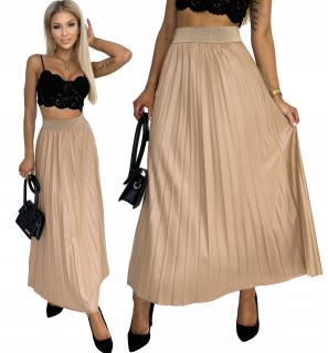 Dámska plisovaná sukňa  bežová Veľkosť: UNI, Farba: Bežová