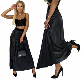 Dámska plisovaná sukňa  bežová Veľkosť: UNI, Farba: Čierna