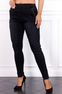 Dámske džínsové nohavice Kira čierna VEĽKOSŤ: 4XL