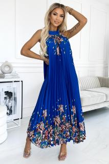 Dámske plisované šaty ESTER 456-1 Veľkosť: UNI, Farba: Modrá