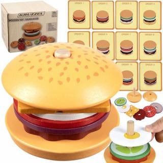 Drevený burger+ objednávkové karty Material: Drevo