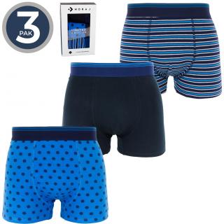 Pánske bavlnené boxerky 3PACK Veľkosť: L, Farba: Modrá