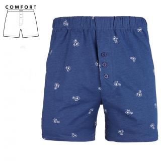 Pánske komfortné bavlnené boxerky Veľkosť: L, Farba: Modrá