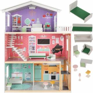Veľký drevený domček pre bábiky s výťahom Material: Drevo