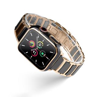 Ceramic DUAL - luxusný remienok na Apple Watch / Čierna-rose gold 42/44/45/49mm, Čierna-rose gold