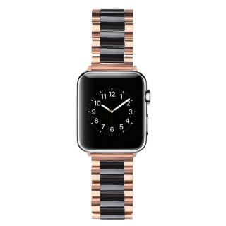 Keramický dvojfarebný remienok na Apple Watch - Rose gold / čierny 38/40/41mm, Rosegold-čierna