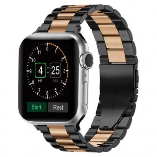 Kovový BR remienok pre Apple Watch - Čierny-Rose Gold 38/40/41mm, Čierny-Rose Gold