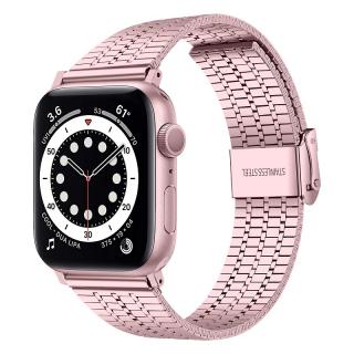 Kovový STRIPE remienok pre Apple Watch - Rose Pink 38/40/41mm, Rose Pink