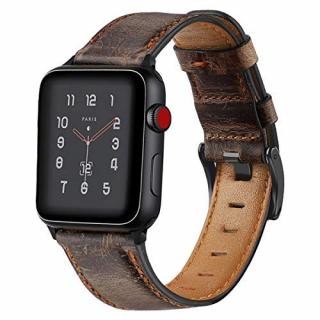 Kožený RETRO remienok na Apple Watch - Deep coffee brown 38/40/41mm, Deep Coffee Brown