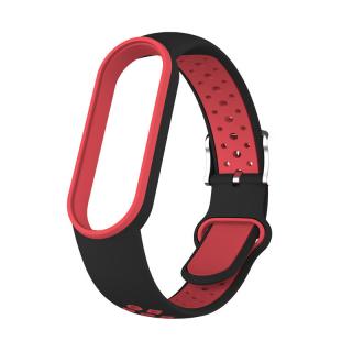 Mi Band 5/6/7 EF náhradný náramok s kovovým zapínaním Čiernočervená