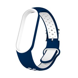 Mi Band 5/6/7 EF náhradný náramok s kovovým zapínaním Tmavo-modrobiela