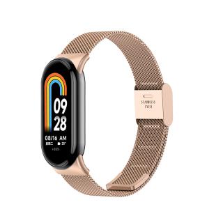 Milánsky ťah - kovový náhradný remienok pre Mi Band 8 Rose Gold