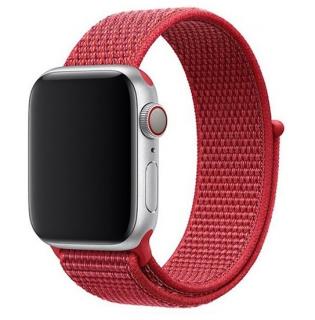 Nylonový remienok na Apple Watch na suchý zips - Červený 42/44/45/49mm, Červený